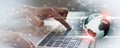 Global technology web communication banner Royalty Free Stock Photo