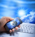 Global Cell Phone Computer Royalty Free Stock Photo