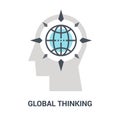 Global thinking icon concept Royalty Free Stock Photo