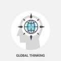 Global thinking icon concept