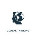 Global Thinking icon. Monochrome simple Brain Process icon for templates, web design and infographics Royalty Free Stock Photo