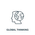 Global Thinking icon. Monochrome simple Brain Process icon for templates, web design and infographics Royalty Free Stock Photo