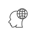 Global thinking line icon