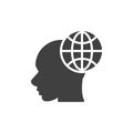 Global thinking vector icon