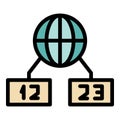 Global time icon vector flat