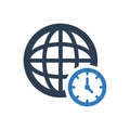 Global time icon - World clock icon Royalty Free Stock Photo