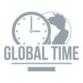 Global time logo, simple gray style