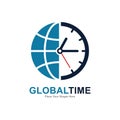 Global time logo vector icon