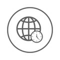 Global, time, zone icon. Gray vector graphics Royalty Free Stock Photo
