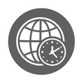 Global, time, zone icon. Gray vector sketch.