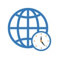 Global, time, zone icon. Simple editable vector graphics Royalty Free Stock Photo