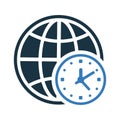 Global, time, zone icon. 65