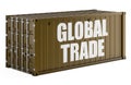 Global Trade, shipping container. 3D rendering Royalty Free Stock Photo