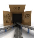 Global transport carton box highway concept