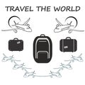 Global travel concept - cute flat design.World tourism day