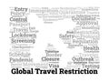 Global Travel Restriction Word Cloud. Key Topics in Border Policy and Mobility Control Royalty Free Stock Photo