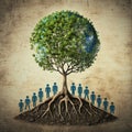 Global Tree of Unity Illustration Royalty Free Stock Photo