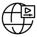 Global tutorial icon outline vector. Screem distance