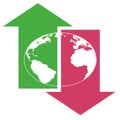 Global Up Down Arrow Earth Royalty Free Stock Photo