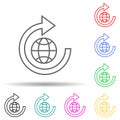 global update multi color style icon. Simple thin line, outline vector of web icons for ui and ux, website or mobile application Royalty Free Stock Photo