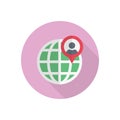 Global user location flat color icon