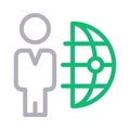 Global user vector color line icon