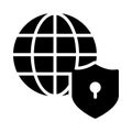 Global glyph flat vector icon Royalty Free Stock Photo