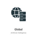 Global vector icon on white background. Flat vector global icon symbol sign from modern big data collection for mobile concept and Royalty Free Stock Photo