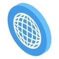 Global video call icon, isometric style