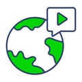 global video chat icon modern illustration