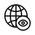 Global view vector line icon