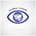 Global vision sign,eye icon,search symbol. Royalty Free Stock Photo