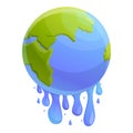 Global warm change icon, cartoon style Royalty Free Stock Photo