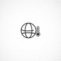 Global warm isolated solid icon on white background Royalty Free Stock Photo