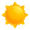 Global warm sun icon, cartoon style Royalty Free Stock Photo