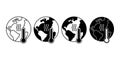 Global Warming Black Icon Bundle for Climate Change and Environmental Awareness Royalty Free Stock Photo
