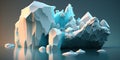 Global warming and climate change concept. Illustration of melting glaciers and icebergs. Generative AI Royalty Free Stock Photo