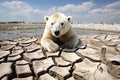 Global warming. Climate change. Polar bear. Royalty Free Stock Photo
