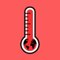 Global warming / Climate change - Thermometer shows rising and growing of temperature on the planet.