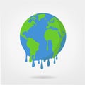 Global warming / climate change world illustration - earth vect Royalty Free Stock Photo