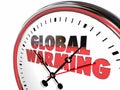 Global Warming Clock Temperatures Rising Climate Change Royalty Free Stock Photo