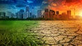 Global warming concept image showing the effect of environment climate change Royalty Free Stock Photo