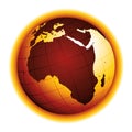 Global warming. Drought effect. Climate change. Environmental danger vector icon.