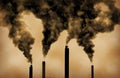 Global warming factory emissions pollution Royalty Free Stock Photo