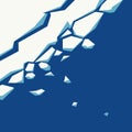 Global warming ice melting northern arctic waters vector illustration abstract shapes, Flat design, Floating icebergs Royalty Free Stock Photo