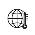 Global warming icon. environmental and eco symbol. earth globe and thermometer Royalty Free Stock Photo