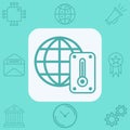 Global warming vector icon sign symbol Royalty Free Stock Photo