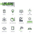 Global warming line icons