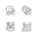 Global warming linear icons set Royalty Free Stock Photo