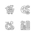 Global warming linear icons set Royalty Free Stock Photo